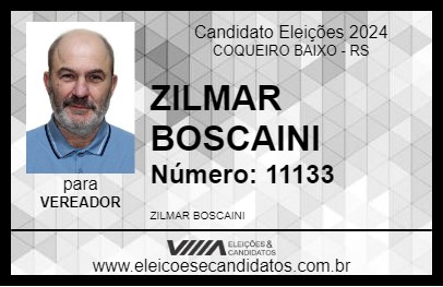 Candidato ZILMAR BOSCAINI 2024 - COQUEIRO BAIXO - Eleições