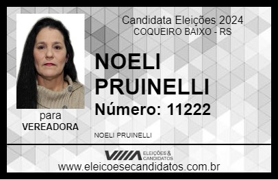 Candidato NOELI PRUINELLI 2024 - COQUEIRO BAIXO - Eleições