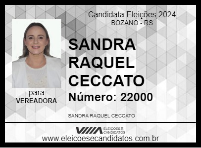 Candidato SANDRA RAQUEL CECCATO 2024 - BOZANO - Eleições