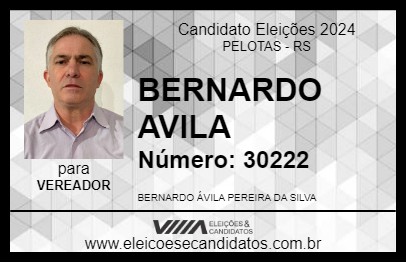 Candidato BERNARDO AVILA 2024 - PELOTAS - Eleições