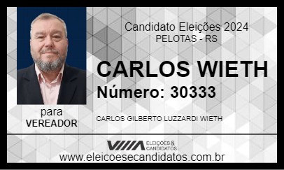 Candidato CARLOS WIETH 2024 - PELOTAS - Eleições