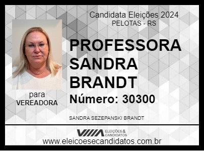 Candidato PROFESSORA SANDRA BRANDT 2024 - PELOTAS - Eleições