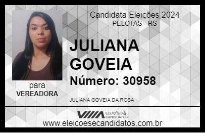 Candidato JULIANA GOVEIA 2024 - PELOTAS - Eleições