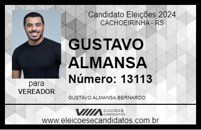 Candidato GUSTAVO ALMANSA 2024 - CACHOEIRINHA - Eleições