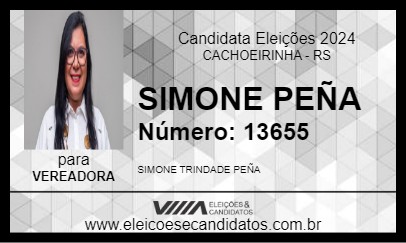 Candidato SIMONE PEÑA 2024 - CACHOEIRINHA - Eleições