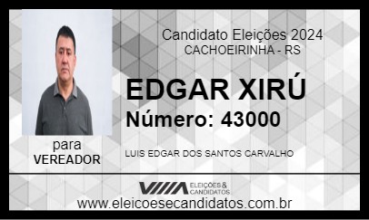 Candidato EDGAR XIRÚ 2024 - CACHOEIRINHA - Eleições