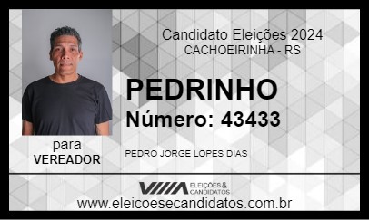 Candidato PEDRINHO 2024 - CACHOEIRINHA - Eleições