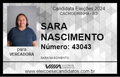 Candidato SARA NASCIMENTO 2024 - CACHOEIRINHA - Eleições