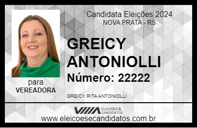 Candidato GREICY ANTONIOLLI 2024 - NOVA PRATA - Eleições