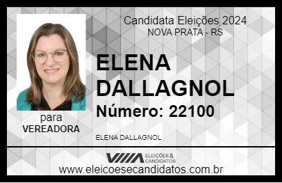 Candidato ELENA DALLAGNOL 2024 - NOVA PRATA - Eleições