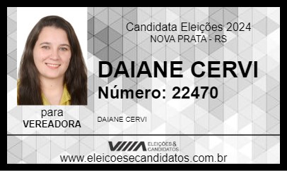 Candidato DAIANE CERVI 2024 - NOVA PRATA - Eleições