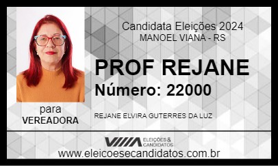 Candidato PROF REJANE 2024 - MANOEL VIANA - Eleições