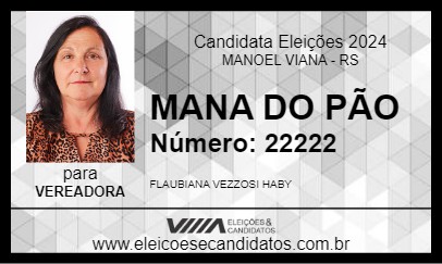 Candidato MANA DO PÃO 2024 - MANOEL VIANA - Eleições