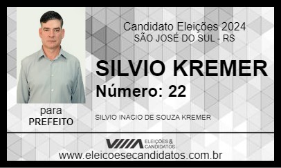 Candidato SILVIO KREMER 2024 - SÃO JOSÉ DO SUL - Eleições