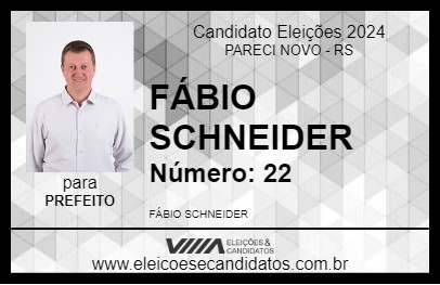 Candidato FÁBIO SCHNEIDER 2024 - PARECI NOVO - Eleições