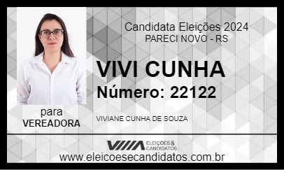 Candidato VIVI CUNHA 2024 - PARECI NOVO - Eleições