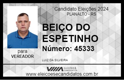 Candidato BEIÇO DO ESPETINHO 2024 - PLANALTO - Eleições