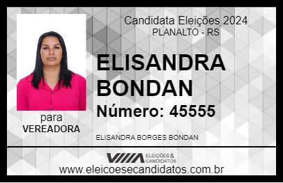 Candidato ELISANDRA BONDAN 2024 - PLANALTO - Eleições