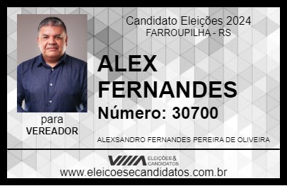 Candidato ALEX FERNANDES 2024 - FARROUPILHA - Eleições