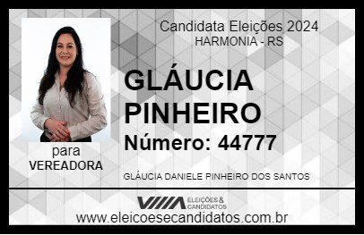 Candidato GLÁUCIA PINHEIRO 2024 - HARMONIA - Eleições