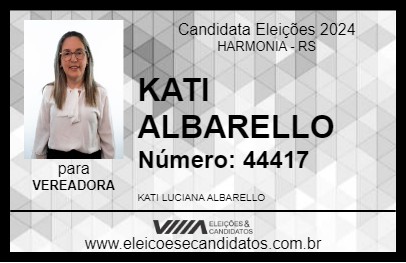 Candidato KATI ALBARELLO 2024 - HARMONIA - Eleições