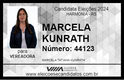 Candidato MARCELA KUNRATH 2024 - HARMONIA - Eleições