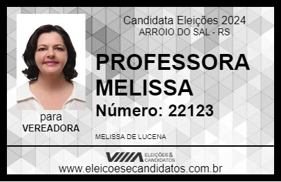 Candidato PROFESSORA MELISSA 2024 - ARROIO DO SAL - Eleições