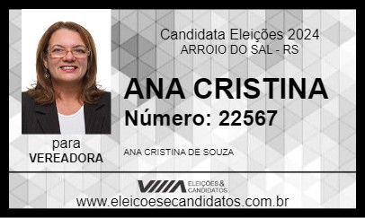 Candidato ANA CRISTINA 2024 - ARROIO DO SAL - Eleições