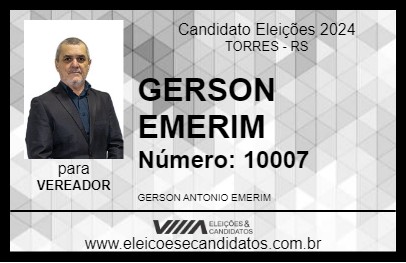 Candidato GERSON EMERIM 2024 - TORRES - Eleições