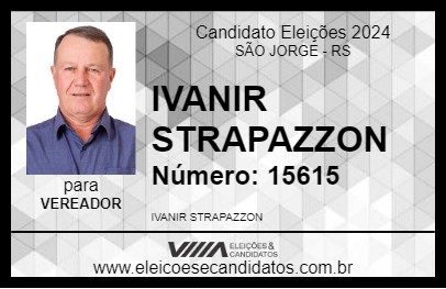 Candidato IVANIR STRAPAZZON 2024 - SÃO JORGE - Eleições