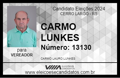 Candidato CARMO LUNKES 2024 - CERRO LARGO - Eleições