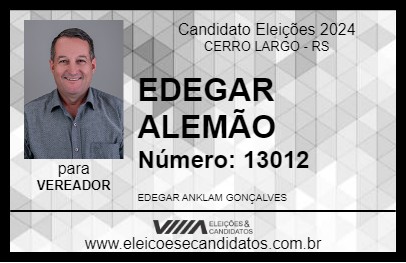 Candidato EDEGAR ALEMÃO 2024 - CERRO LARGO - Eleições