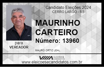 Candidato MAURINHO CARTEIRO 2024 - CERRO LARGO - Eleições