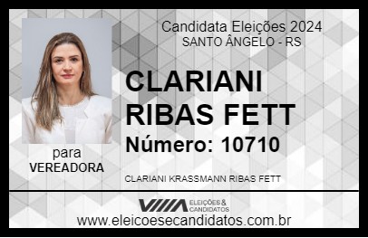 Candidato CLARIANI RIBAS FETT 2024 - SANTO ÂNGELO - Eleições