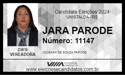 Candidato IARA PARODE 2024 - UNISTALDA - Eleições