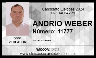 Candidato ANDRIO WEBER 2024 - UNISTALDA - Eleições