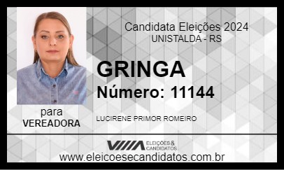 Candidato GRINGA 2024 - UNISTALDA - Eleições