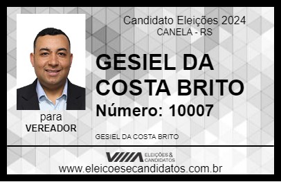 Candidato GESIEL DA COSTA BRITO 2024 - CANELA - Eleições