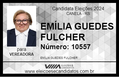 Candidato EMÍLIA GUEDES FULCHER 2024 - CANELA - Eleições