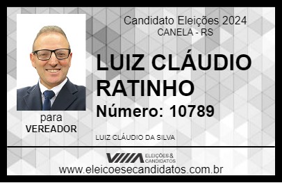 Candidato LUIZ CLÁUDIO RATINHO 2024 - CANELA - Eleições