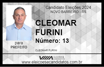 Candidato CLEOMAR FURINI 2024 - NOVO BARREIRO - Eleições