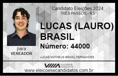 Candidato LUCAS (LAURO) BRASIL 2024 - TRÊS PASSOS - Eleições