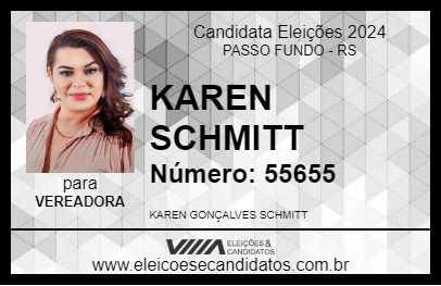 Candidato KAREN SCHMITT 2024 - PASSO FUNDO - Eleições