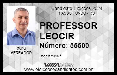 Candidato PROFESSOR LEOCIR 2024 - PASSO FUNDO - Eleições