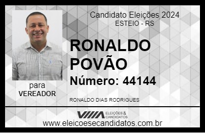 Candidato RONALDO POVÃO 2024 - ESTEIO - Eleições