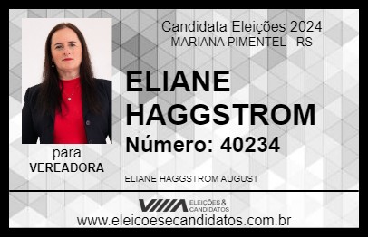 Candidato ELIANE HAGGSTROM 2024 - MARIANA PIMENTEL - Eleições