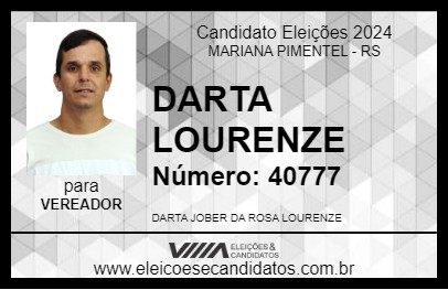 Candidato DARTA LOURENZE 2024 - MARIANA PIMENTEL - Eleições