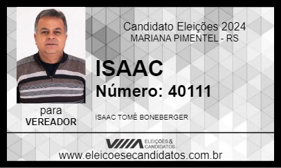 Candidato ISAAC 2024 - MARIANA PIMENTEL - Eleições