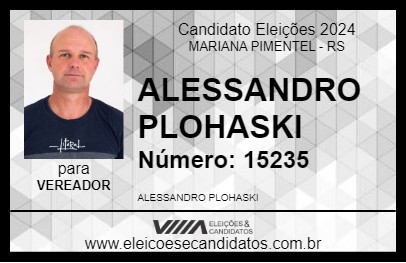 Candidato ALESSANDRO PLOHASKI 2024 - MARIANA PIMENTEL - Eleições