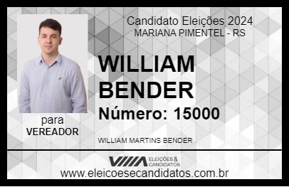 Candidato WILLIAM BENDER 2024 - MARIANA PIMENTEL - Eleições